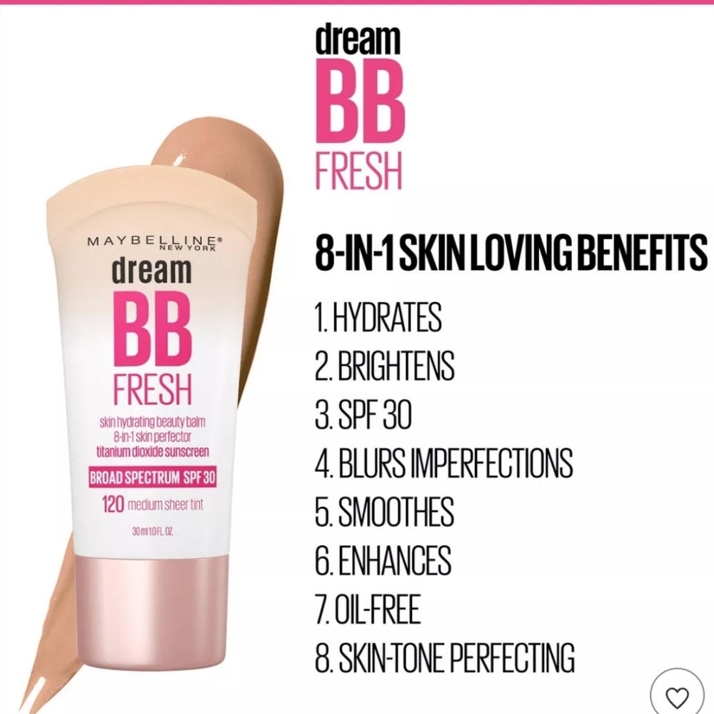 New Maybelline Dream Fresh BB Cream - 1 fl oz Shade 110 Light/medium - Picture 4 of 5